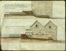 Dessin d’un moulin à blé à Eu, 23 et 24 frimaire an XIII (1804).